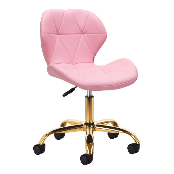 Salonstol med Hjul Justerbar 4Rico QS-06 Guld-Rosa