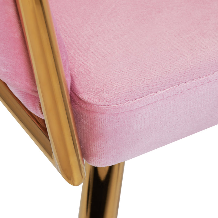 Salonstoel Fluweel Metaal 4Rico QS-GW06G Roze - afbeelding 6