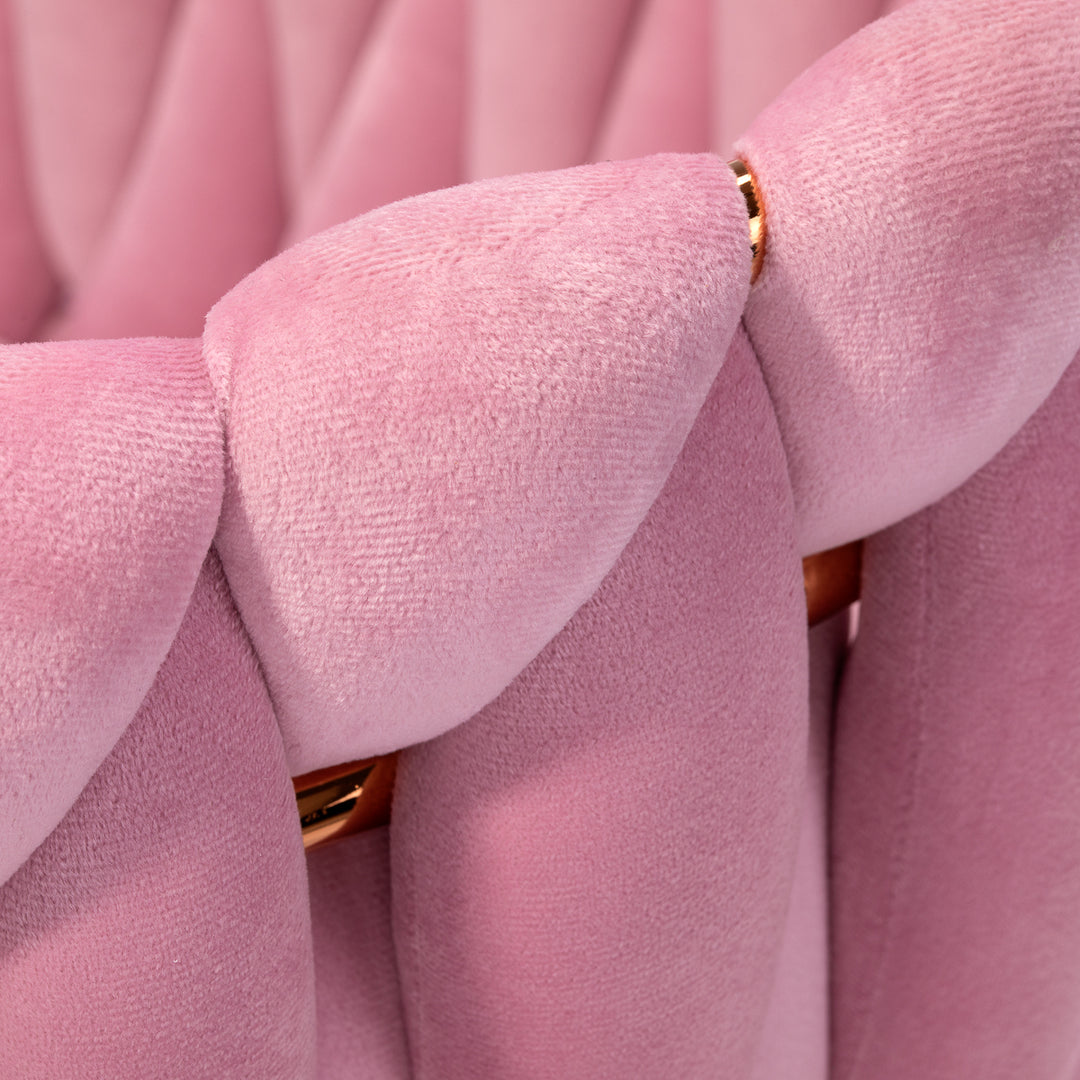 Salonstoel Fluweel Metaal 4Rico QS-GW06G Roze - afbeelding 7
