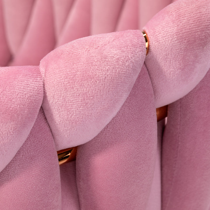 Salonstoel Fluweel Metaal 4Rico QS-GW06G Roze - afbeelding 7