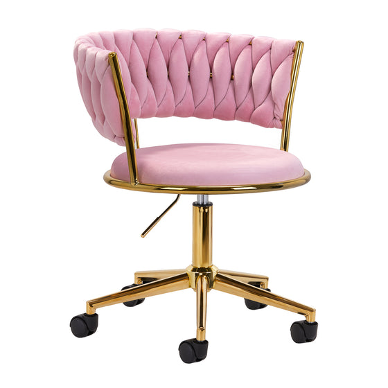 Salonstol med Hjul Fløjl 4Rico QS-GW01G Rosa