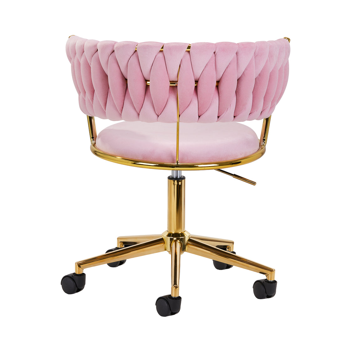 Salonstoel met Wielen Fluweel 4Rico QS-GW01G Roze - afbeelding 4