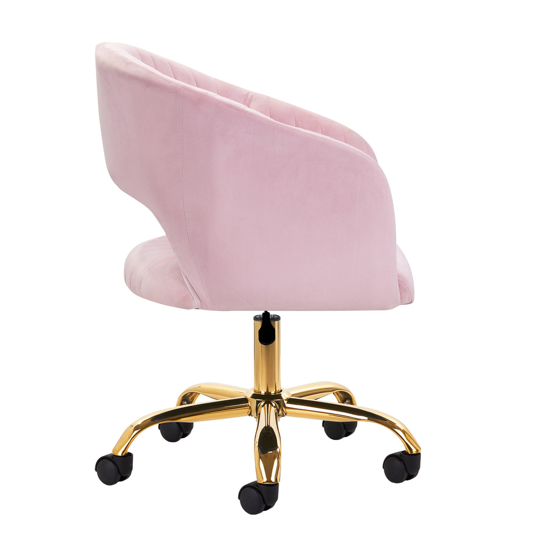 Salonstoel met Wielen Fluweel 4Rico QS-OF212G Roze - afbeelding 3