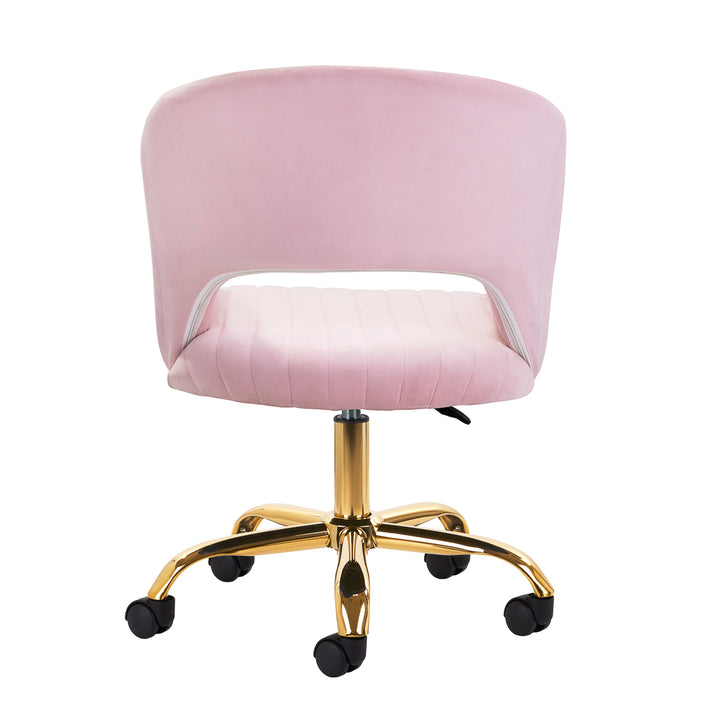 Salonstoel met Wielen Fluweel 4Rico QS-OF212G Roze - afbeelding 4