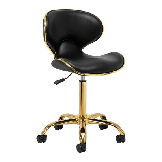 Salonstol med Hjul Justerbar Gabbiano Q-4599 Guld-Sort