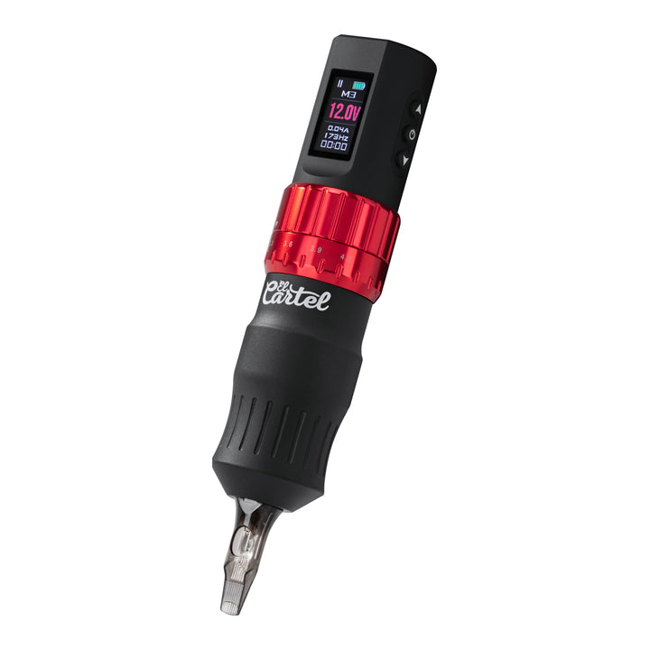 Tattoo Machine El Cartel VISPA Draadloos Zwart-Rood - afbeelding 3