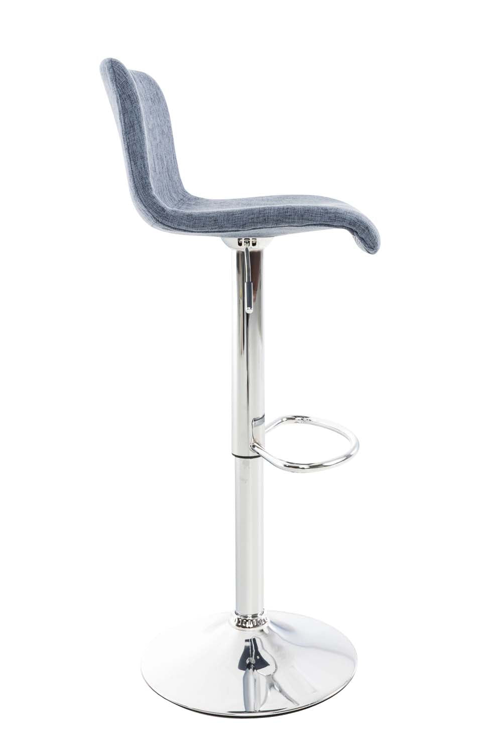 Barstol med Ryglæn Stof Justerbar Drejbar 105 Blå - billede 4