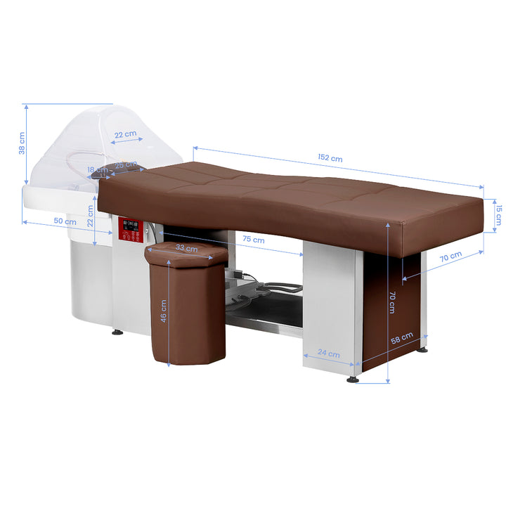 Wasunit Gabbiano Head Spa 017 Ligbed Bruin - afbeelding 18