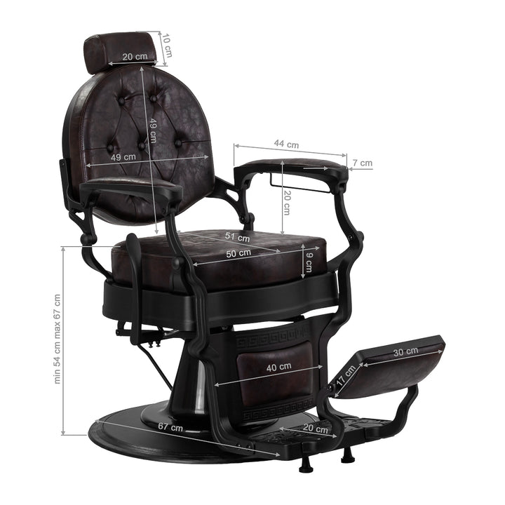 Barberstoel Gabbiano President Bruin - afbeelding 17