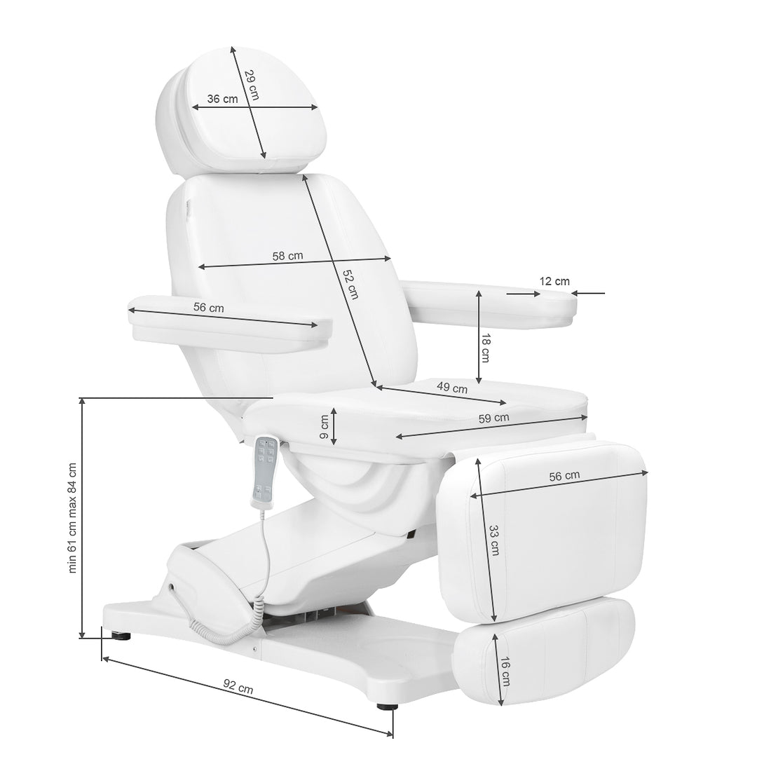 Elektrische Behandelstoel Sillon Classic 3 Motoren v2 Wit met Verwarming - afbeelding 18