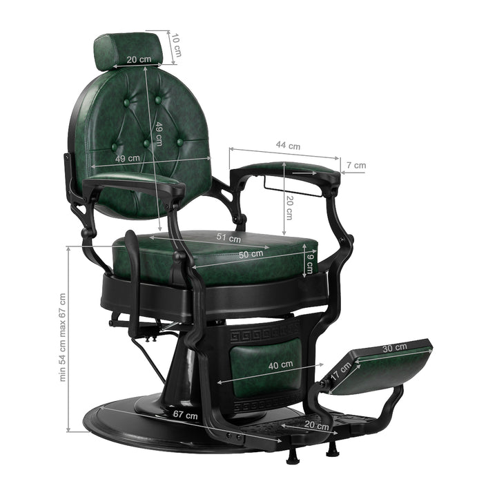 Barberstoel Gabbiano President Groen-Zwart - afbeelding 17