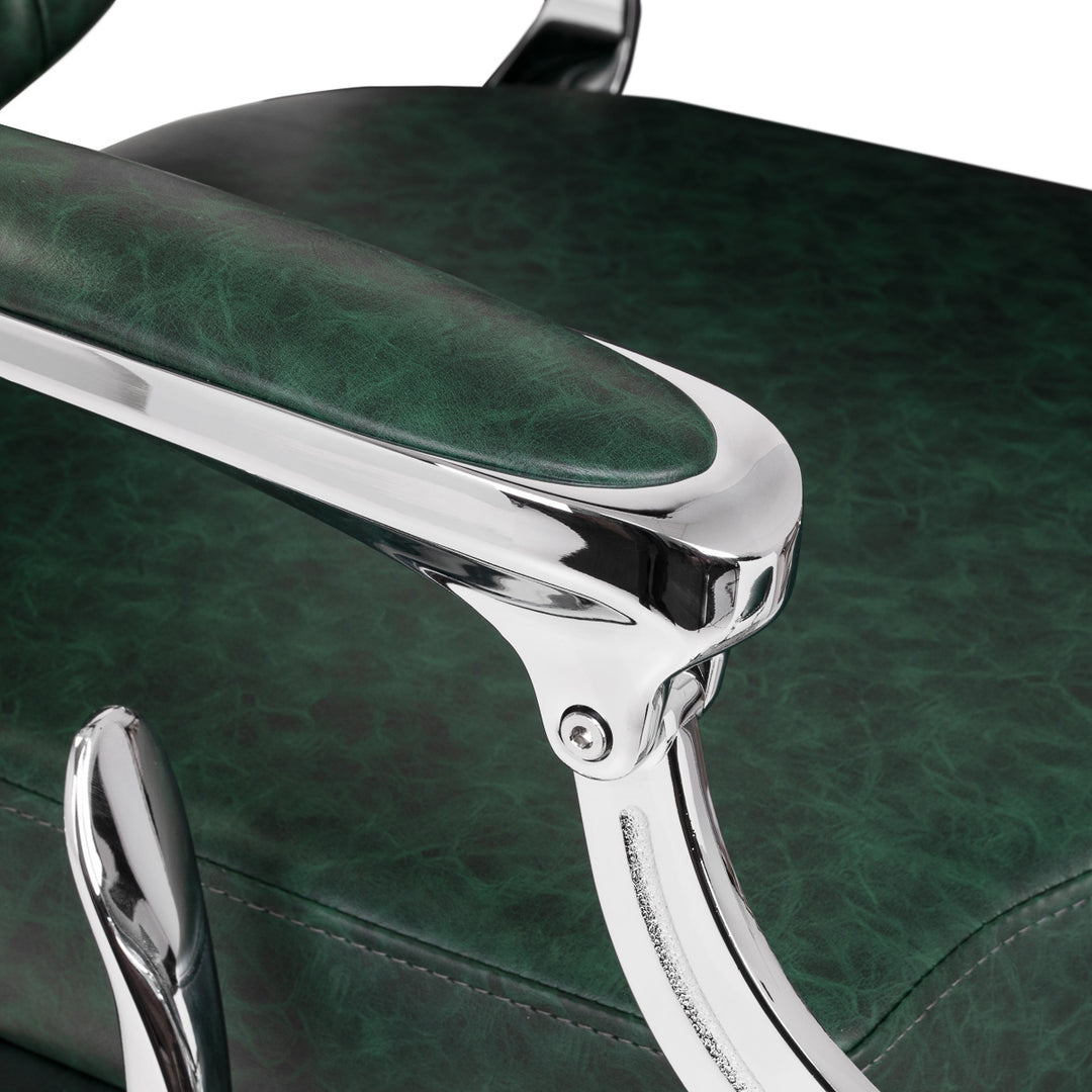 Barberstoel Gabbiano President Groen-Chrome - afbeelding 6