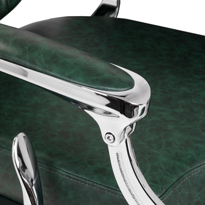 Barberstoel Gabbiano President Groen-Chrome - afbeelding 6