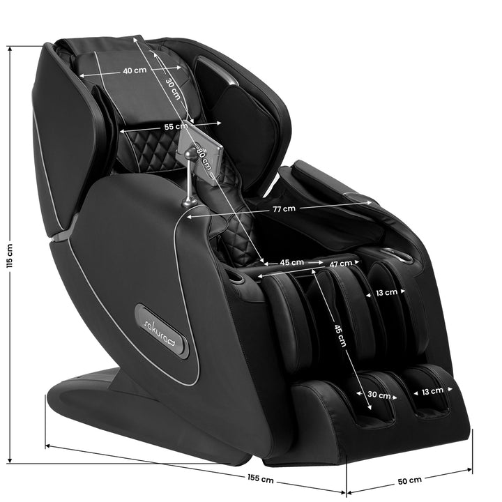 Massagestoel Elektrisch Sakura Luxury 808 Zwart - afbeelding 19
