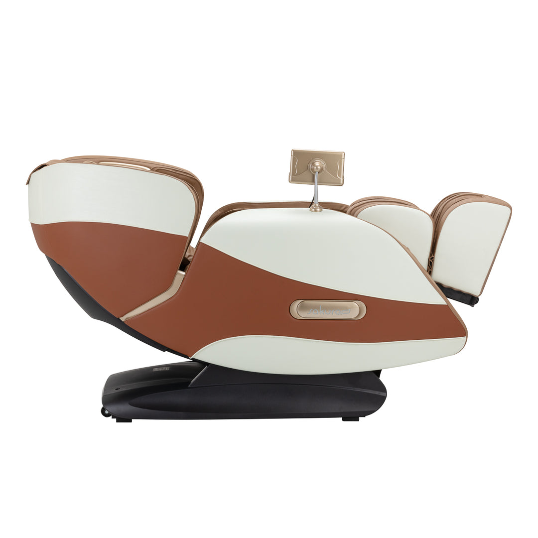 Massagestoel Elektrisch Sakura Luxury 808 Wit-Beige - afbeelding 4