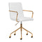 Salonstol med Armlæn QS-OF211G Guld-Creme