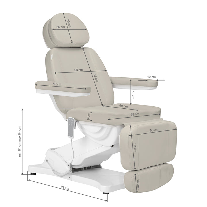 Behandelstoel Elektrisch Sillon Classic 3 Motoren Beige - afbeelding 20