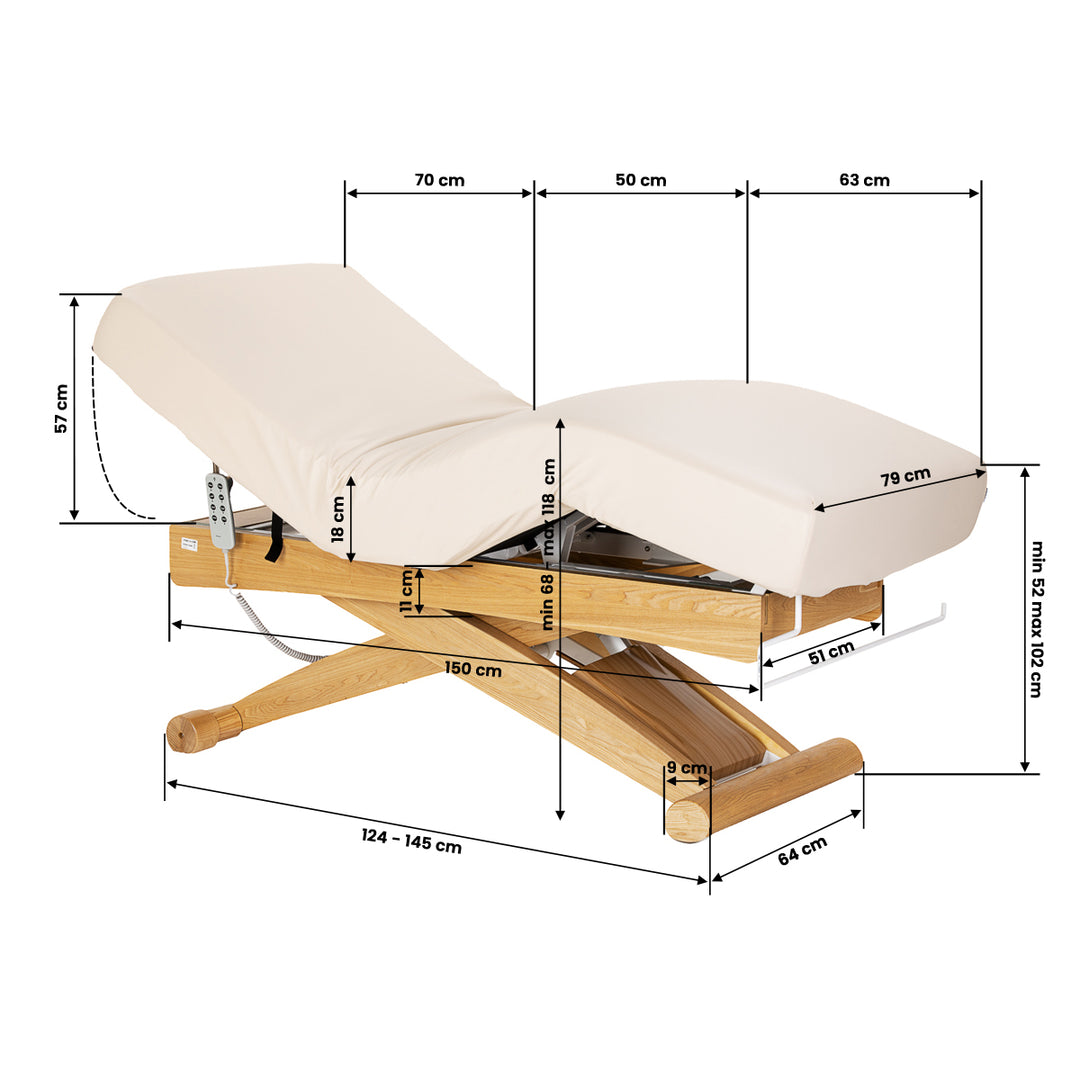 Massagebænk Elektrisk Sillon Siesta Creme-Lysebrun - billede 19