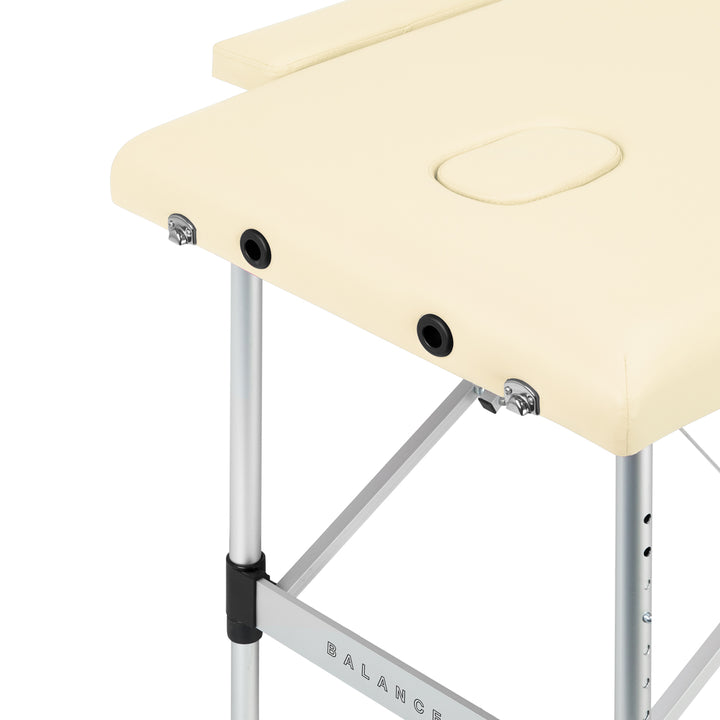 Massagetafel Inklapbaar Aluminium Balance 2 Zones Crème