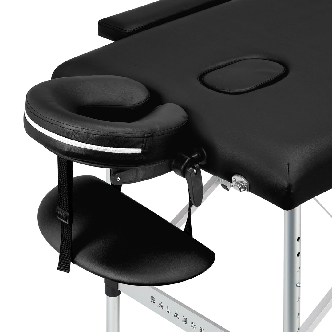 Massagetafel Inklapbaar Aluminium Balance 2 Zones Zwart