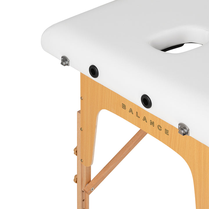 Massagetafel Inklapbaar Beukenhout Balance 2 Zones Wit