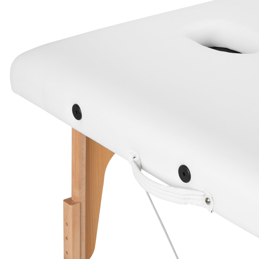 Massagetafel Inklapbaar Beukenhout Balance 2 Zones Wit