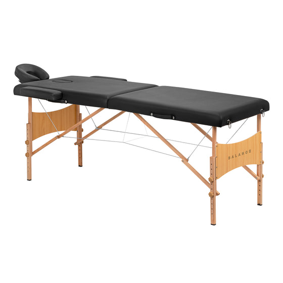 Massagebænk Sammenklappelig Bøgetræ Balance 2 Zoner Sort