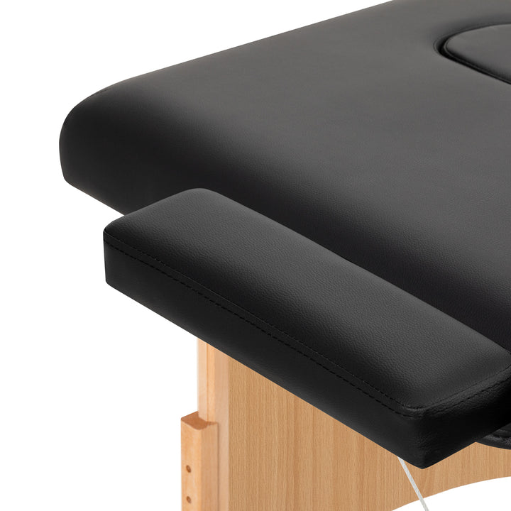 Massagetafel Inklapbaar Beukenhout Balance 2 Zones Zwart
