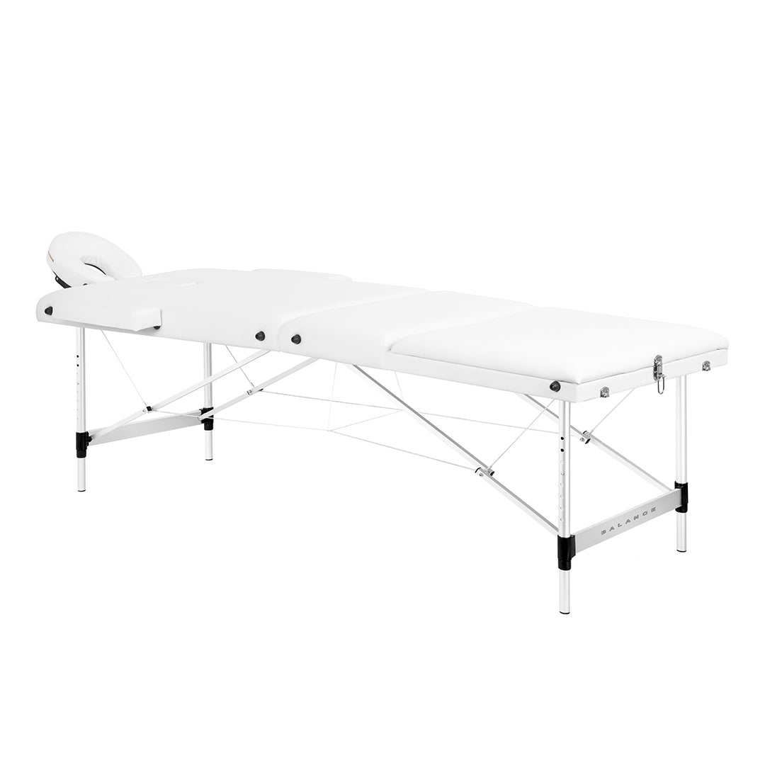 Massagetafel Inklapbaar Aluminium Balance 3 Zones Wit