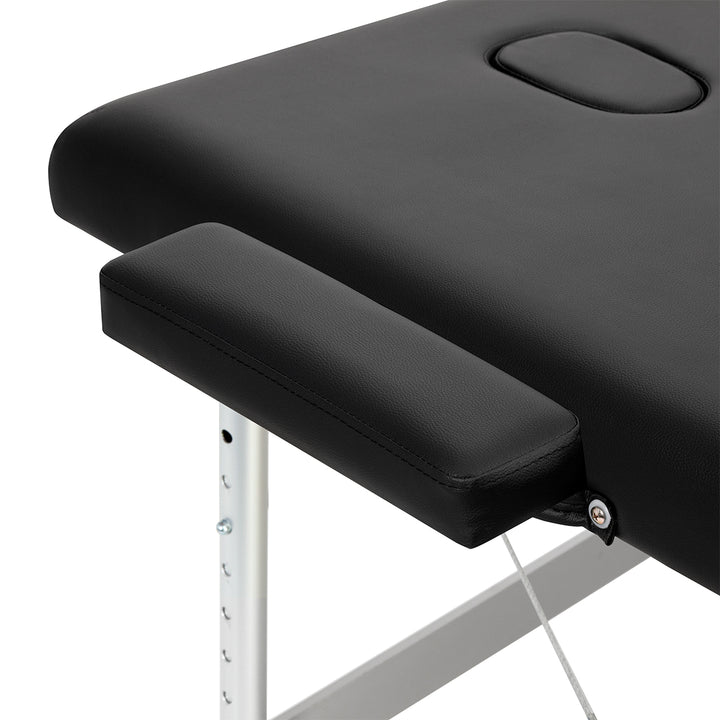 Massagetafel Inklapbaar Aluminium Balance 3 Zones Zwart