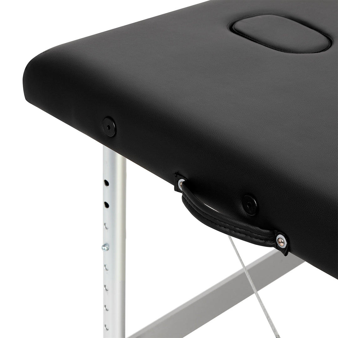 Massagetafel Inklapbaar Aluminium Balance 3 Zones Zwart