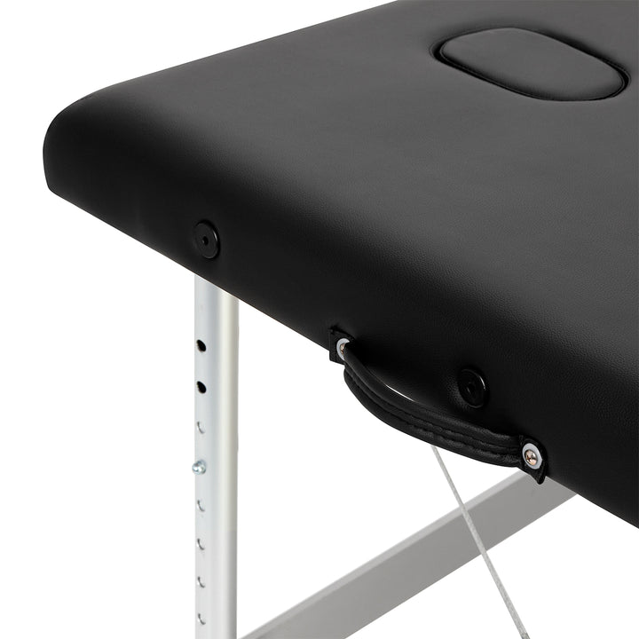 Massagetafel Inklapbaar Aluminium Balance 3 Zones Zwart