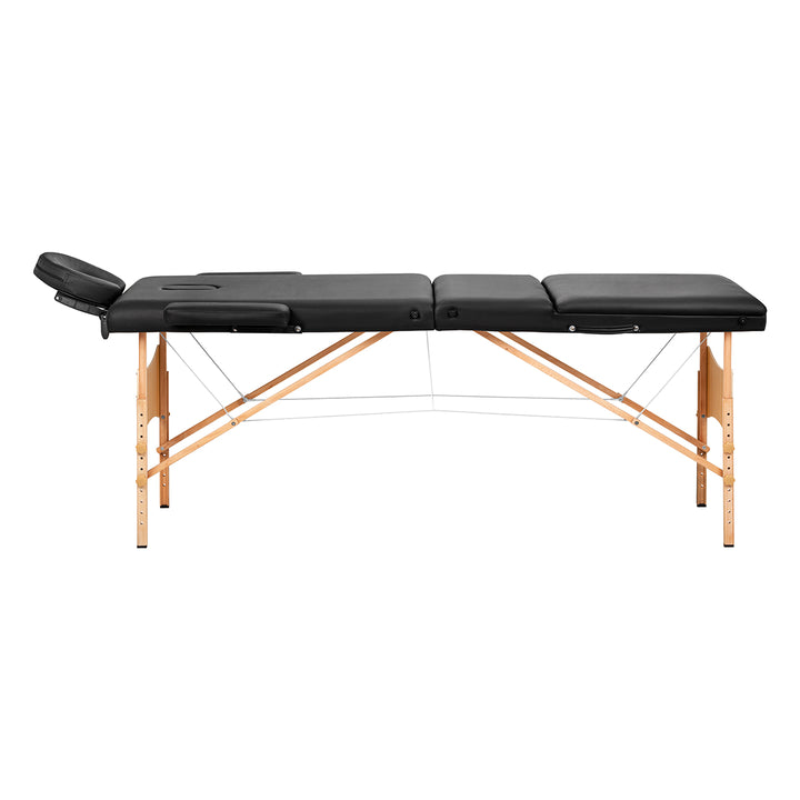 Massagetafel Inklapbaar Beukenhout Balance 3 Zones Zwart