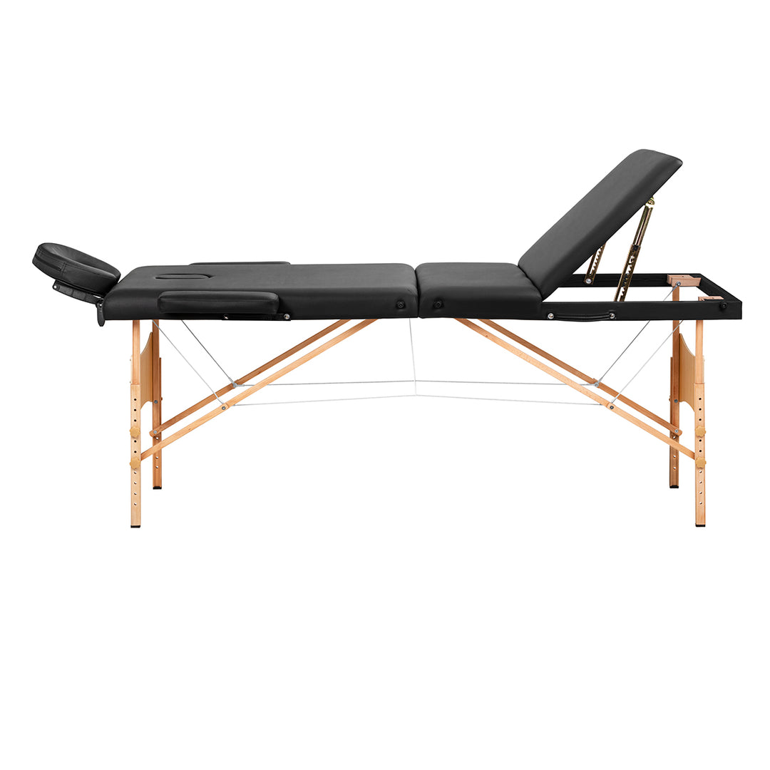 Massagetafel Inklapbaar Beukenhout Balance 3 Zones Zwart