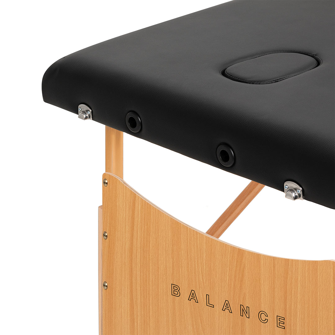 Massagetafel Inklapbaar Beukenhout Balance 3 Zones Zwart