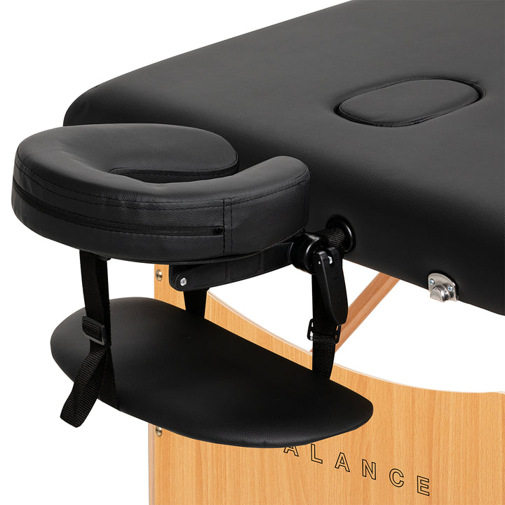 Massagetafel Inklapbaar Hout Balance Lux 2 Zones Zwart