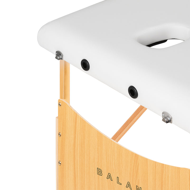 Massagetafel Inklapbaar Beukenhout Balance Lux 2 Zones Wit