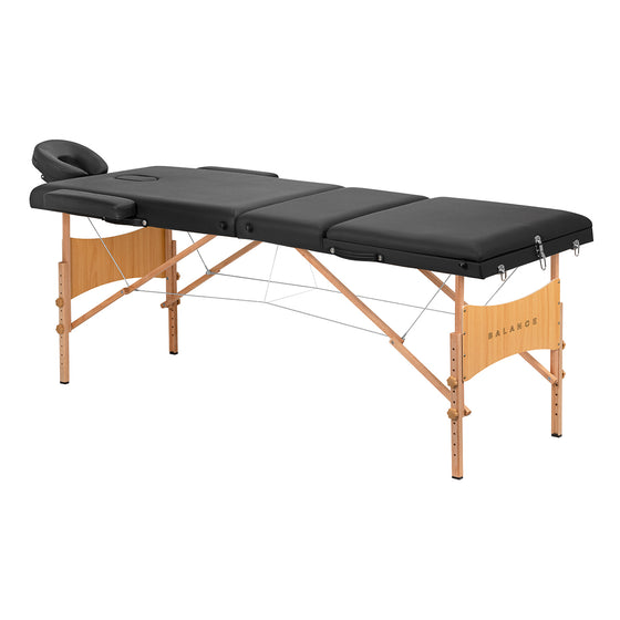 Massagebænk Sammenklappelig Træ Balance Lux 3 Zoner Sort
