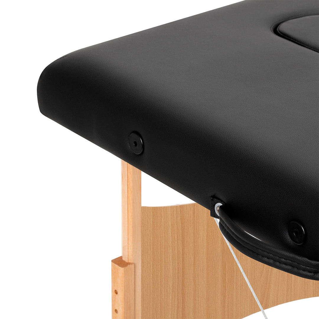 Massagetafel Inklapbaar Hout Balance Lux 3 Zones Zwart