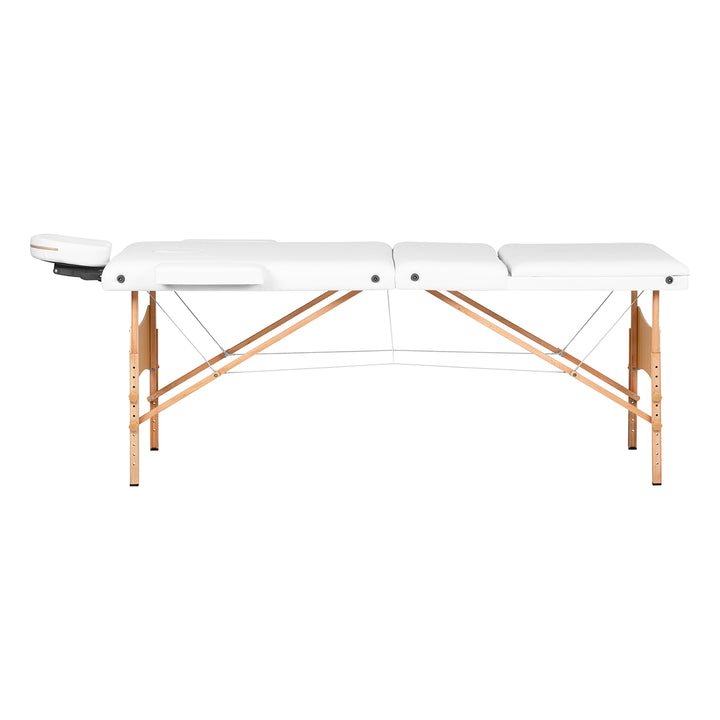 Massagetafel Inklapbaar Beukenhout Balance Lux 3 Zones Wit