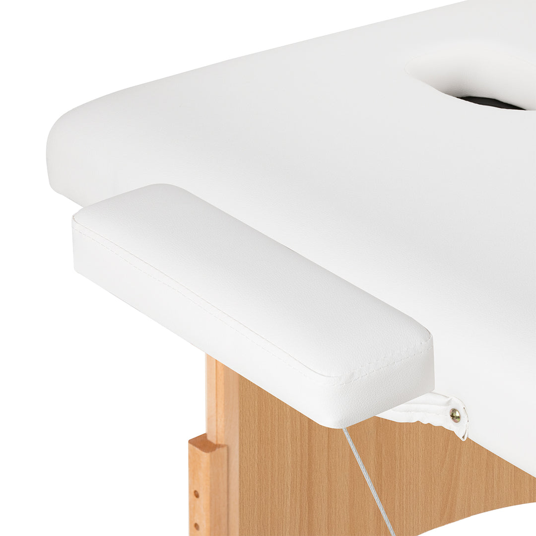 Massagetafel Inklapbaar Beukenhout Balance Lux 3 Zones Wit