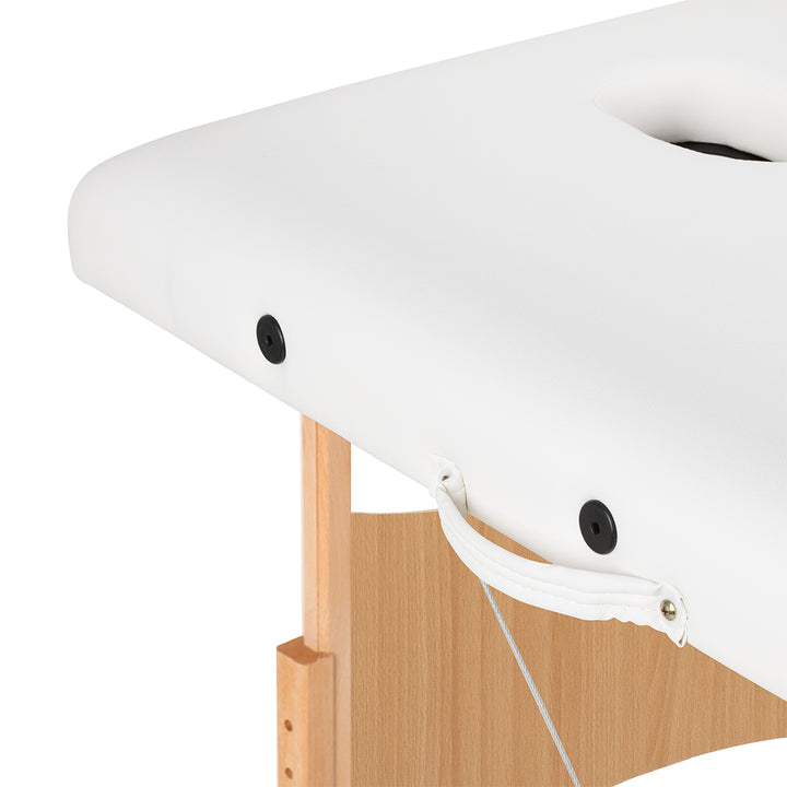 Massagetafel Inklapbaar Beukenhout Balance Lux 3 Zones Wit