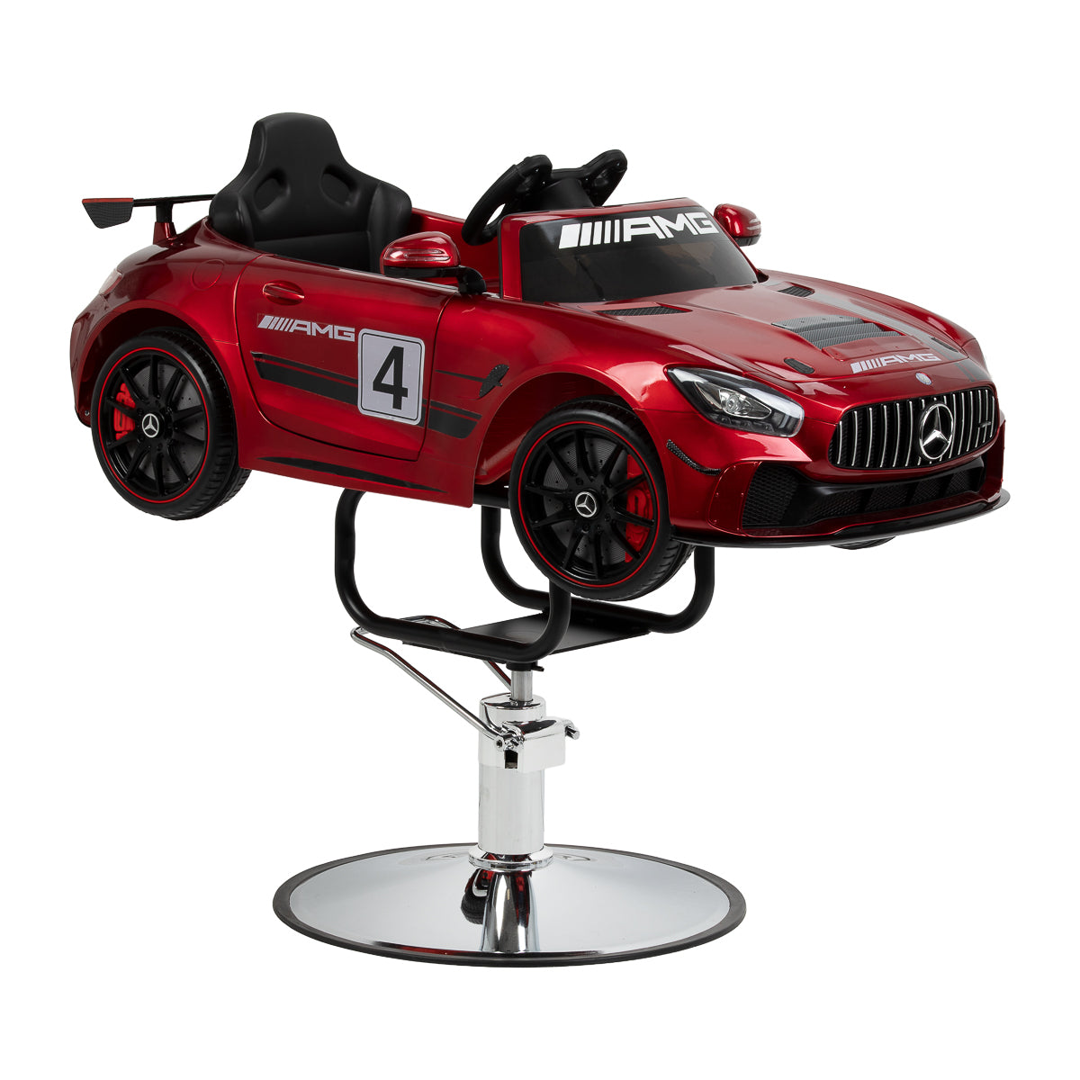Kinderkappersstoel Auto Mercedes Rood
