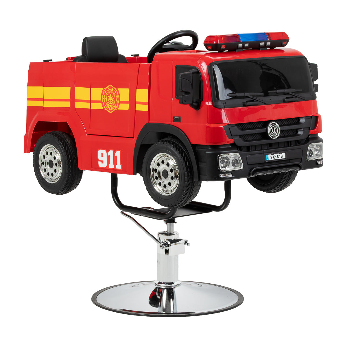 Kinderkappersstoel Brandweer Rood