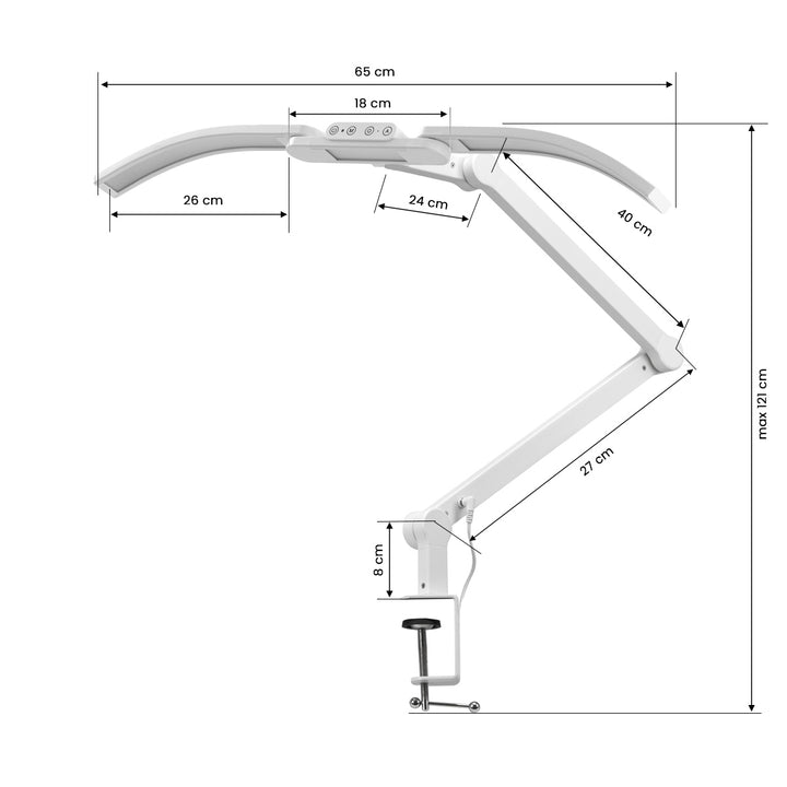 LED Lampe med Klemme og Justerbar Farve- og Lysintensitet Glow L05 Hvid - billede 9