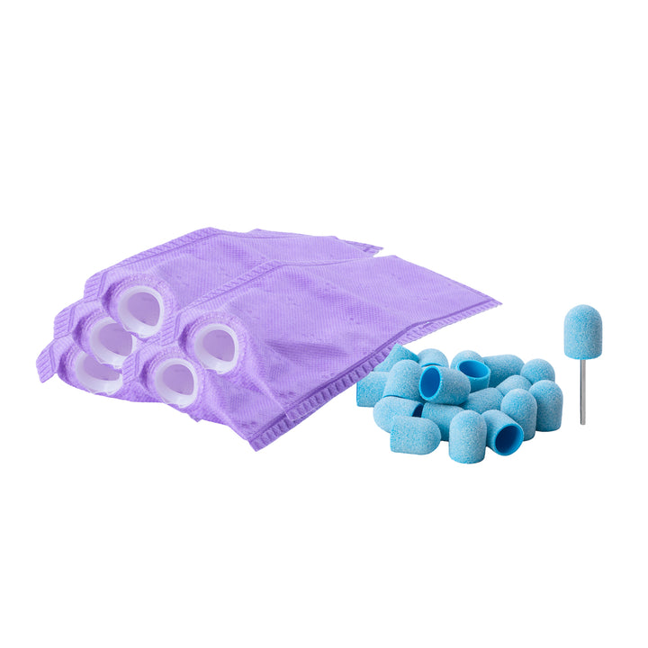 Exo Pedicuresæt 5 Filtre, Gummiholder 13 mm og 20 Blue Med Caps
