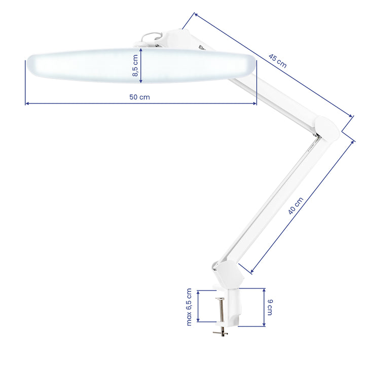 LED Lampe Skønhedssalon med Klemme Elegante Hvid - billede 7