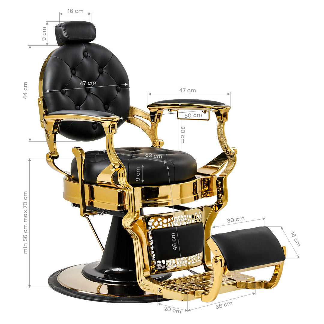 Barberstol Gabbiano Niccolo Sort-Guld - billede 18