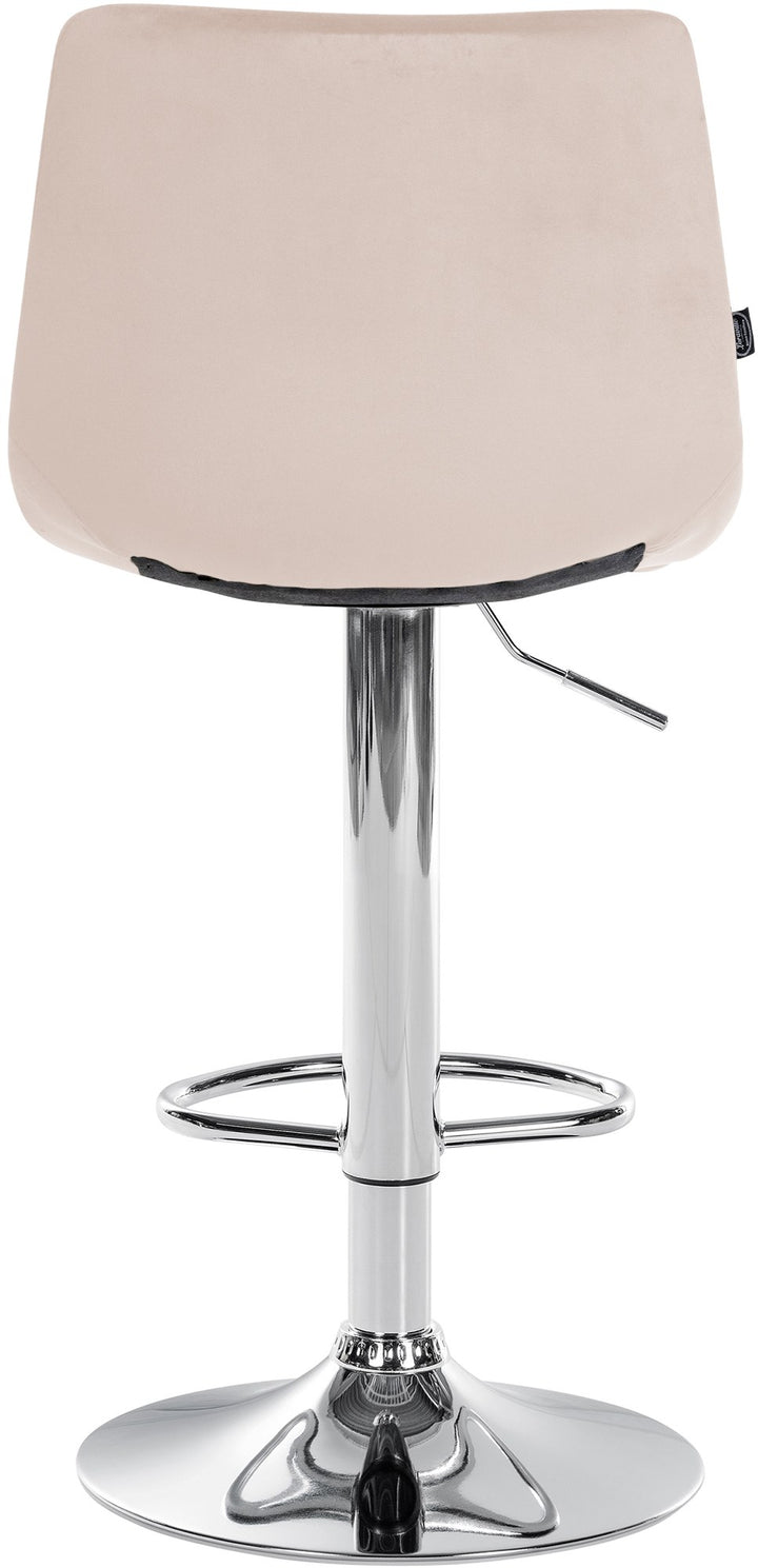 Sæt med 2 Barstole med Ryglæn Fløjl Justerbar Drejbar 107 Beige - billede 7