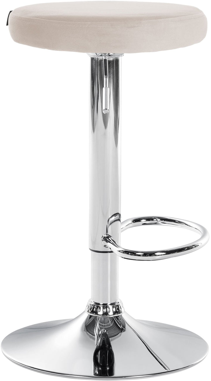 Sæt med 2 Barstole Fløjl Justerbar Drejbar 109 Creme - billede 4